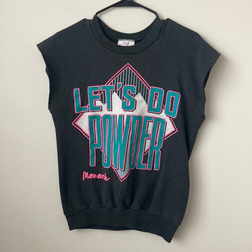 Vintage “Let’s do Powder” muscle tee made out of sweater material